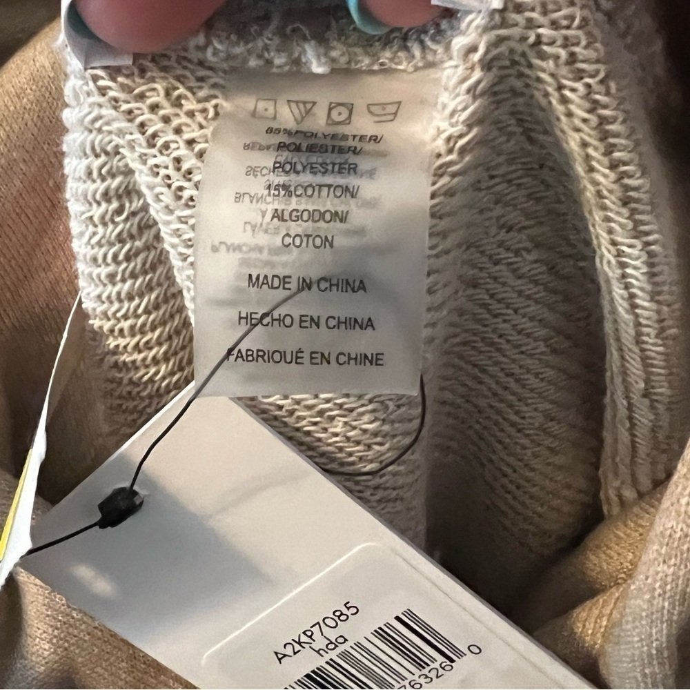 Beige taupe Calvin Klein Hooded Poncho - Picture 7 of 7